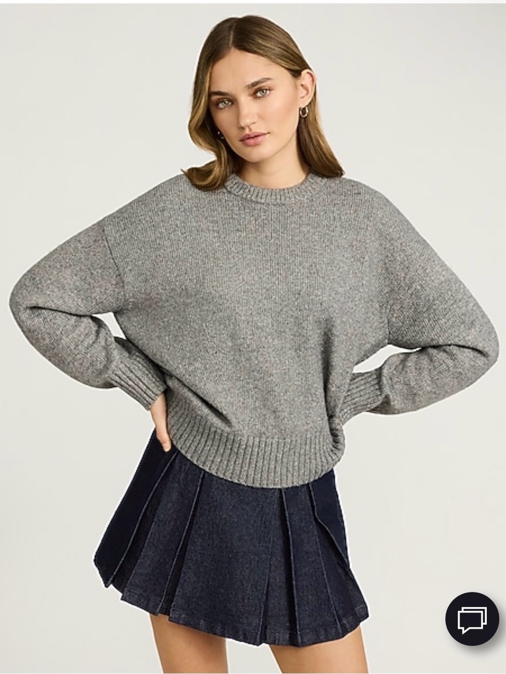 Express Gray Women's Crewneck Sweater